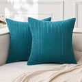 MIULEE Decorative Corduroy Throw Pillow Covers Set of 2 16x16 Teal by MIULEE