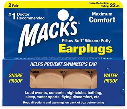Mack's Pillow Soft Silicone Earplugs – 2 Pair, Concerts and Studying | Made in by Macks