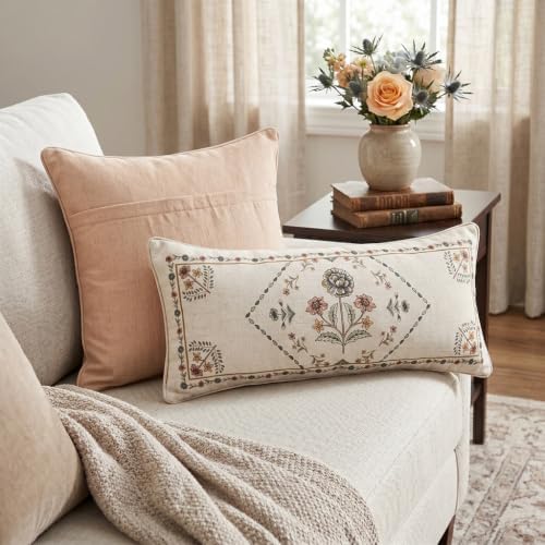 ISAENNE Designer Vintage Linen Throw Pillow Cover - Image 2