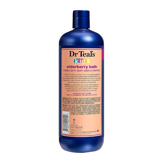 Dr Teal's Kids 3-in-1 Elderberry Bath: Bubble Bath, Body Wash & Shampoo - Image 4