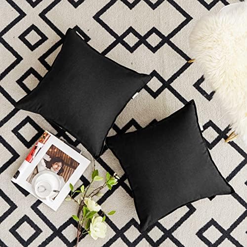 Jeanerlor 18"x18" Solid Cotton Linen Decoration Throw Pillow Case - Image 3