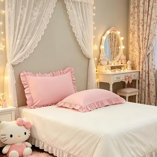 Ruffle Pillow Case Queen Size Set of 2 - Image 4