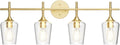 Ralbay 4-Lights Gold Vanity Light Fixture Vintage Gold Vanity Lights Wall by RalbayLighting