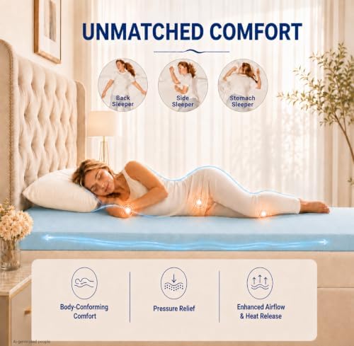 OhGeni 2 Inch Queen Memory Foam Mattress Topper Pad - Image 4