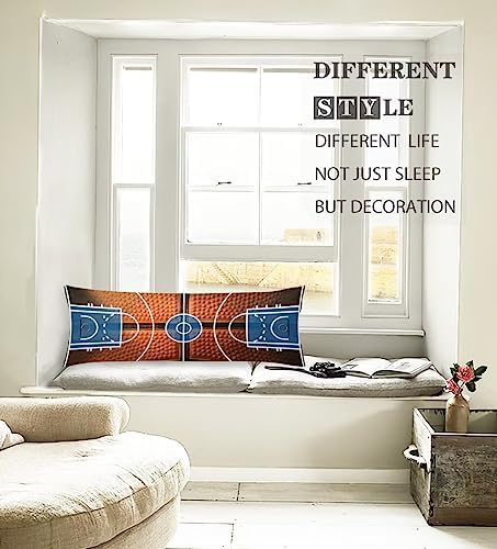 Basketball Body Pillow Cover Basketball Court Sports Playground Pattern Floor - Image 4