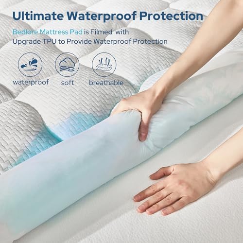 BEDLORE Waterproof California King Mattress Pad, Breathable Mattress Protector - Image 3