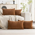 Set of 4 Soft Textured Decorative Throw Pillow Covers 12x20 Inch Cozy Farmhouse by Cozoomy