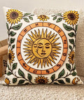 Embroidered Throw Pillow Cover 18x18 Inch, Sunflower Moon by Kokaaee