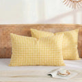 Merryword 100% Cotton Pillow Cases, Queen Size, Cotton Yellow Gingham by Merryword