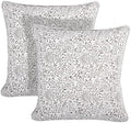 Ridhi Block Print Taupe Cotton Pillow Cover 24" x 24" Set of 2 by Ridhi