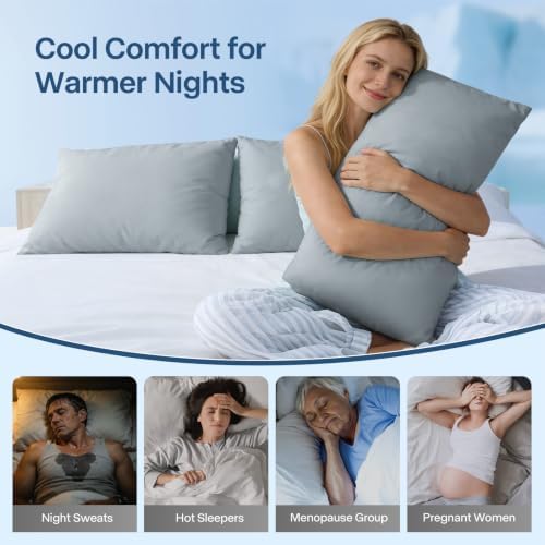 Luxury Cooling Pillowcases King Size 2 Pack, Q-Max>0.4 Cool Touch - Image 4