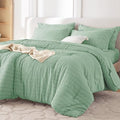 MUXHOMO 7 Pieces Full Comforter Set, Seersucker Bed in a Bag Full Size by MUXHOMO