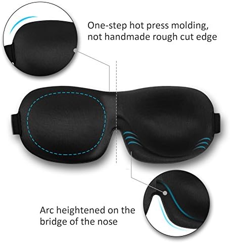 Cute Eye Mask Sleep Mask for Men Women Kids, 2 Pack 3D Contoured Cup Sleeping - Image 5