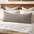 MIULEE Long Lumbar Throw Pillow Cover 14x36 Soft Linen Check Decorative by MIULEE