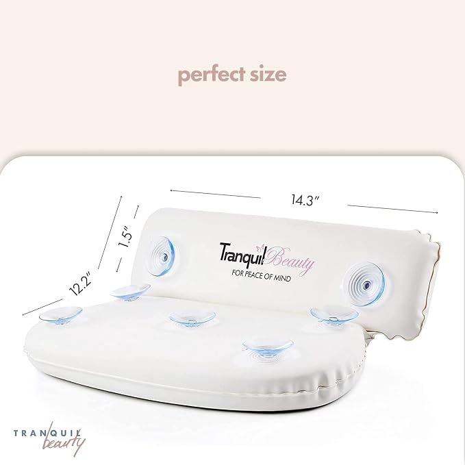 TranquilBeauty Bath Pillow, Pain Relief, 7 Suction Cups - Image 5