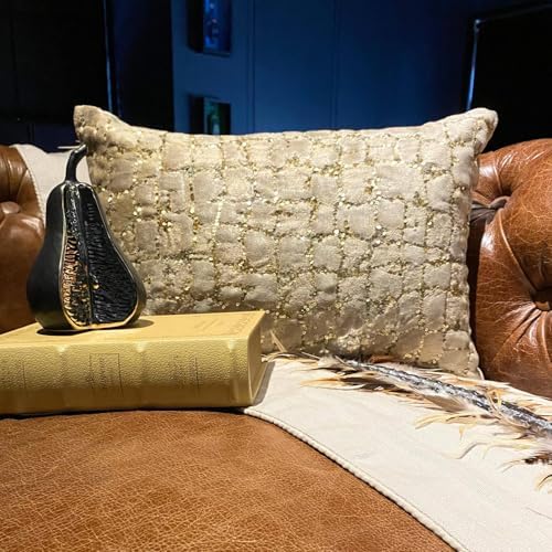 The HomeCentric Decorative Gold Pack of 2, Velvet Sequins & Animal Oblong Pillow - Image 3