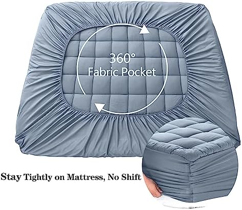 EASELAND California King Mattress Pad Pillow Top Mattress Topper Cotton Top - Image 4