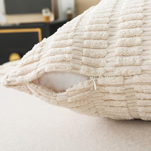 Pack of 1 Corduroy Soft Soild Body Pillow Covers Set Sofa Bedroom - Image 4