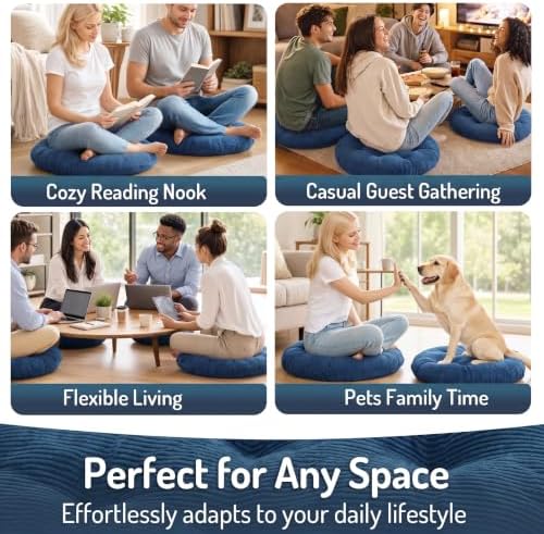 Round Meditation Cushion, Large Floor Pillow - Image 6