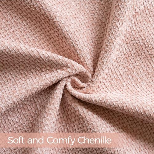 a moment Pink Chenille Throw Pillow Covers 22x22 Inch Pack of 2 Modern - Image 4