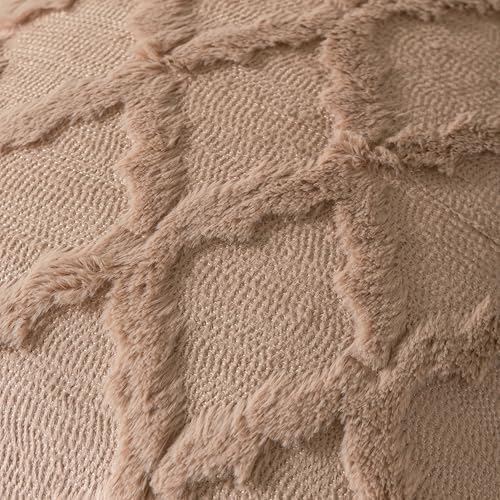 Set of 2 Soft Moroccan Throw Pillow Covers 24x24 Inch Plush Boho Decorative - Image 5