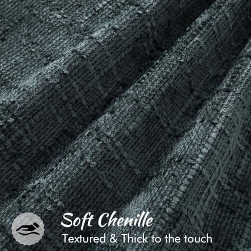 decorUhome Chenille Throw Pillow Covers 18x18 Set of 2, Dark Teal - Image 2