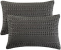 PHF 100% Cotton Waffle Pillow Shams Standard Size, 2 Pack 20" x 26" Soft by PHF