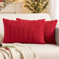 MIULEE Christmas Corduroy Decorative Throw Pillow Covers Pack of 2 Red 12x20 by MIULEE