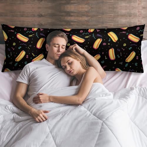 Hotdog Body Pillow Pillowcase Colorful Hot Dog Long Body Pillow Cover - Image 6