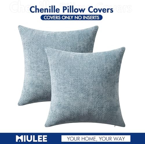 MIULEE Decorative Couch Throw Pillow Covers 22x22 Inch Coastal Blue 2 Pack - Image 7