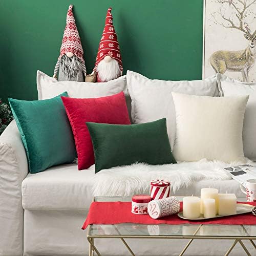 MIULEE Velvet Throw Pillow Covers 22x22 Inch Pack of 2 Red - Image 3