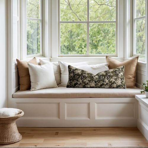 DEZENE Pack of 1 Vintage Floral Lumbar Pillow Covers 14x36 Boho Farmhouse - Image 5
