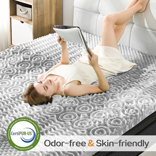 SINWEEK Mattress Topper 5-Zone Memory Foam Mattress Topper Pressure Relieve - Image 3