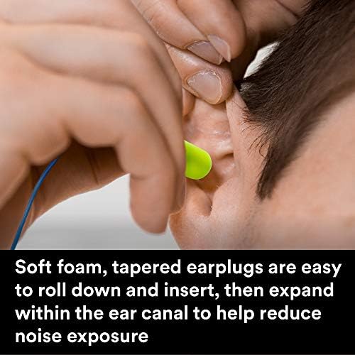 3M Ear Plugs with Cord, E-A-Rsoft Yellow Neons 311-4106, Metal Detectable - Image 3