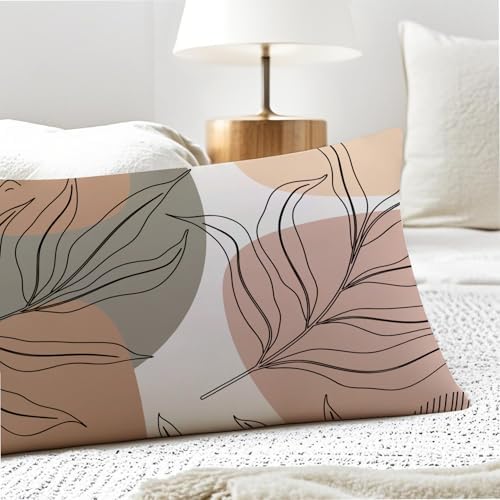 Tropical Leaf Neutral 20x54 Body Pillow Cover, Neutral Room Decor, Botanical - Image 5