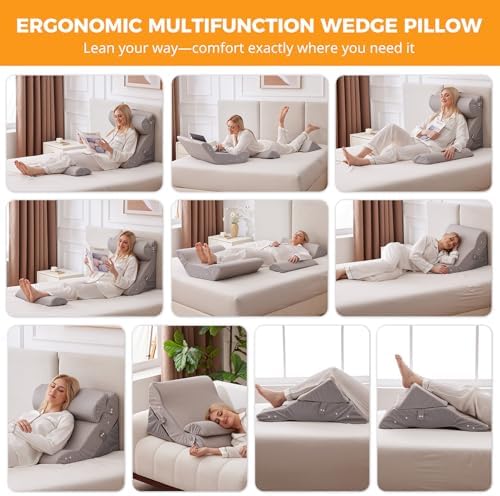 Ruqmuis Wedge Pillow Set for After Surgery, Bed Wedge Pillow - Image 2