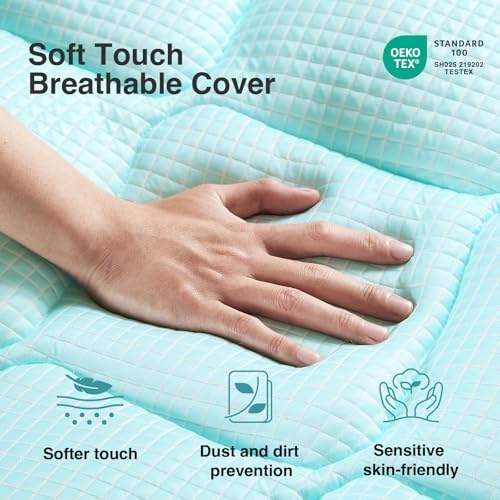 Novilla 3 Inch Dual Layer Cooling Gel Memory Foam Mattress Topper Twin Size - Image 6
