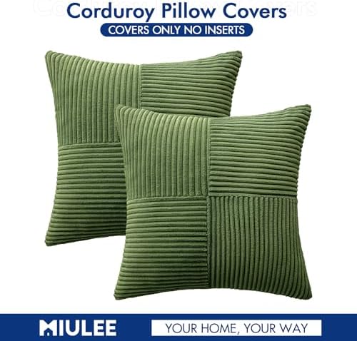 MIULEE Moss Green Decorative Throw Pillow Covers - Image 6