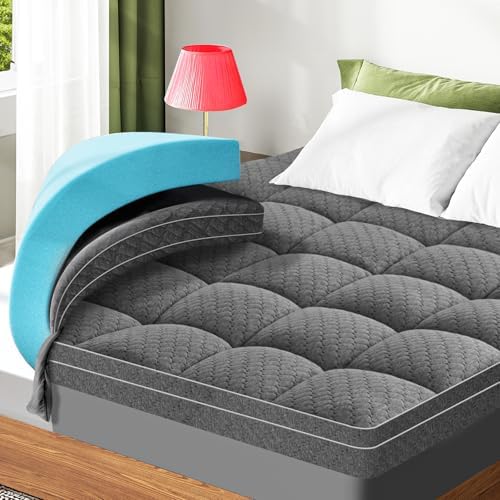 Dual Layer 3 Inch Memory Foam Mattress Topper California King Size, 2 Inch by VALUXE