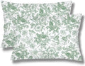 Sage Green and White Porcelain Floral Throw Pillow Cases Queen Size Set of 2 by Unknown