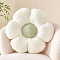Kcvvcr Flower Throw Pillow, Soft White Green 17.7" Shaped Floor Pillow by Kcvvcr