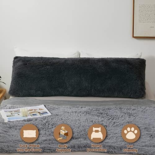 MEGO Luxury Fluffy Faux Fur Body Pillow Cover 20x54 - Image 2