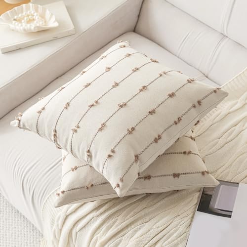 YEENAASY Boho Throw Pillow Covers 26x26 Set of 2 Farmhouse Pillow Cases - Image 2