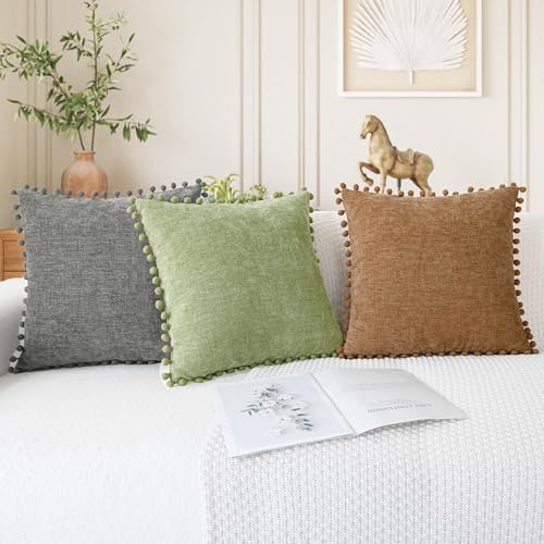 CaliTime Decorative Couch Throw Pillow Covers 20 X 20 Inches Medium Grey - Image 5