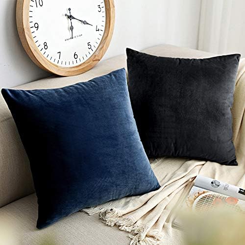 NTBAY Velvet Throw Pillow Covers, 18 x 18, Charcoal Grey - Image 6