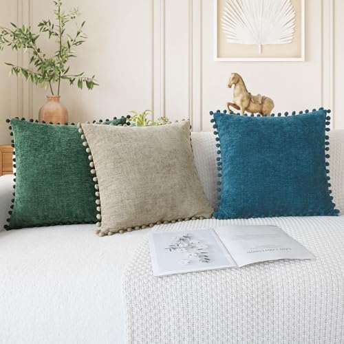 CaliTime Decorative Couch Throw Pillow Covers 22 X 22 Inches Taupe - Image 5