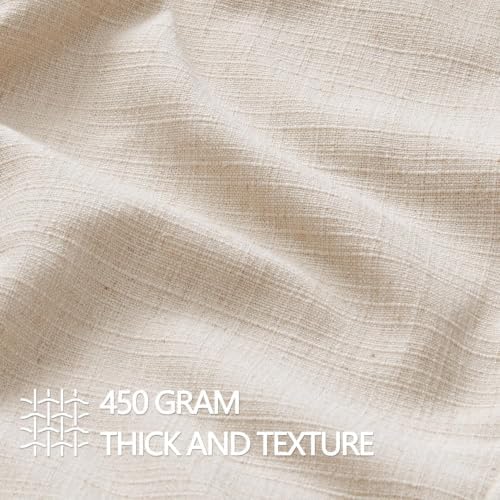 MIULEE Thick Textured Decorative Throw Pillow Covers 20x20 in Natural Linen - Image 2