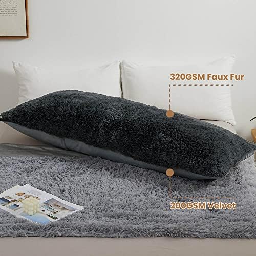 MEGO Luxury Fluffy Faux Fur Body Pillow Cover 20x54 - Image 5