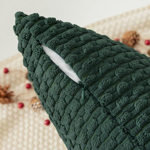 Kevin Textile Soft Corduroy 14"x24" Lumbar Pillow Cover 1 Pack, Army Green - Image 3