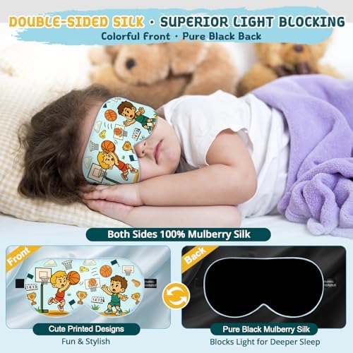 Kids Silk Sleep Mask, 100% Mulberry Silk Eye Mask - Image 4